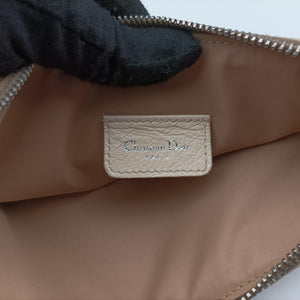Pre-owned Christian Dior Saddle Beige PVC Coated Canvas Floral Embroidery shoulderbag | stylenewstar