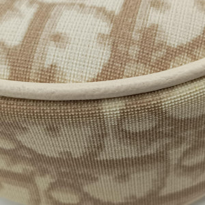 Pre-owned Christian Dior Saddle Beige PVC Coated Canvas Floral Embroidery shoulderbag | stylenewstar