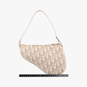 Pre-owned Christian Dior Saddle Beige PVC Coated Canvas Floral Embroidery shoulderbag | stylenewstar