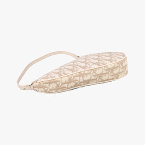 Pre-owned Christian Dior Saddle Beige PVC Coated Canvas Floral Embroidery shoulderbag | stylenewstar