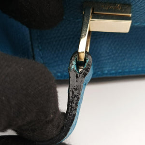 Pre-owned Valextra Iside Blue Calfskin shoulderbag | stylenewstar