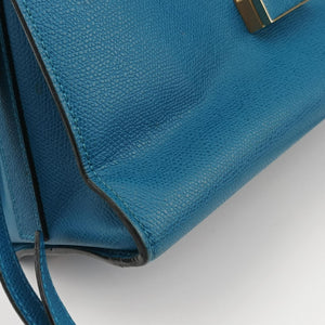 Pre-owned Valextra Iside Blue Calfskin shoulderbag | stylenewstar