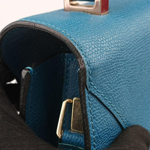 Pre-owned Valextra Iside Blue Calfskin shoulderbag | stylenewstar
