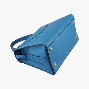 Pre-owned Valextra Iside Blue Calfskin shoulderbag | stylenewstar