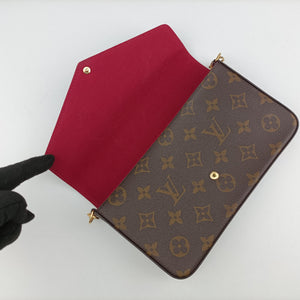 Pre-owned Louis Vuitton Pochette Felicie Brown Monogram Canvas M61276 shoulderbag | stylenewstar