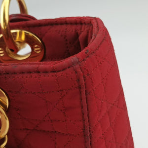 Pre-owned Christian Dior Lady Dior Red Nylon handbag | stylenewstar