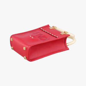 Pre-owned Fendi SUNSHINE SHOPPER Red Leather 8BS051 shoulderbag | stylenewstar