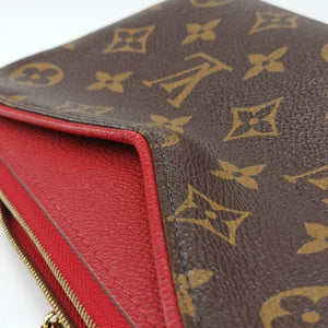 Pre-owned Louis Vuitton PALLAS Clutch brown×CERISE Monogram Canvas×calf leather M41638 shoulderbag | stylenewstar