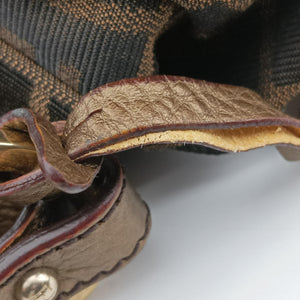 Pre-owned Fendi Mini Chef Brown jacquard 8BK044 shoulderbag | stylenewstar