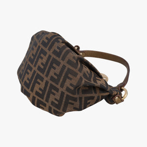Pre-owned Fendi Mini Chef Brown jacquard 8BK044 shoulderbag | stylenewstar