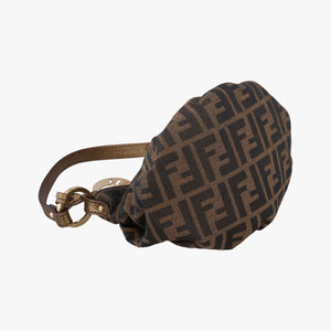 Pre-owned Fendi Mini Chef Brown jacquard 8BK044 shoulderbag | stylenewstar