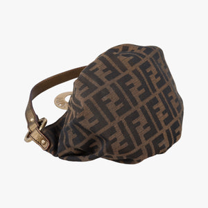 Pre-owned Fendi Mini Chef Brown jacquard 8BK044 shoulderbag | stylenewstar
