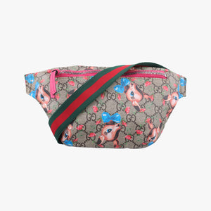 Pre-owned Gucci kids GG Deer Print Multicolor PVC coated canvas 502095 bum bag/waist bag | stylenewstar