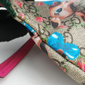 Pre-owned Gucci kids GG Deer Print Multicolor PVC coated canvas 502095 bum bag/waist bag | stylenewstar