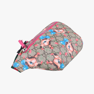 Pre-owned Gucci kids GG Deer Print Multicolor PVC coated canvas 502095 bum bag/waist bag | stylenewstar
