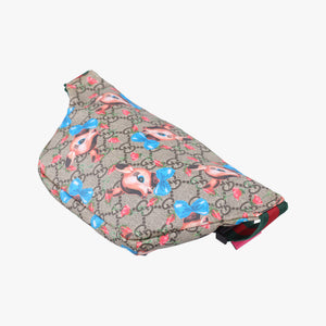 Pre-owned Gucci kids GG Deer Print Multicolor PVC coated canvas 502095 bum bag/waist bag | stylenewstar
