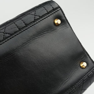 Pre-owned Christian Dior Lady Dior Black lambskin shoulderbag | stylenewstar