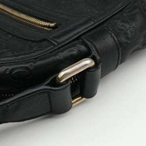 Secondhand Gucci GG Imprime Messenger Black Leather 201448 shoulderbag | stylenewstar