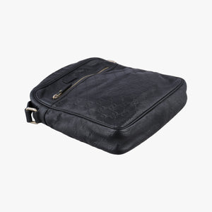 Secondhand Gucci GG Imprime Messenger Black Leather 201448 shoulderbag | stylenewstar