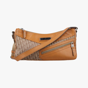 Secondhand Christian Dior Street Chic Beige × Camel Canvas × Leather shoulderbag | stylenewstar