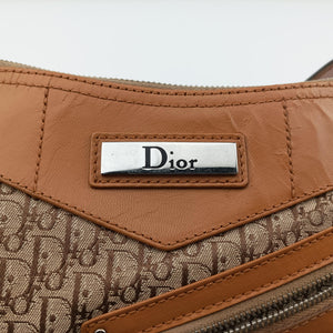 Secondhand Christian Dior Street Chic Beige × Camel Canvas × Leather shoulderbag | stylenewstar