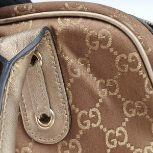 Secondhand Gucci Princy Beige×Champagne Gold GG Canvas × leather 161720 handbag | stylenewstar