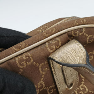 Secondhand Gucci Princy Beige×Champagne Gold GG Canvas × leather 161720 handbag | stylenewstar