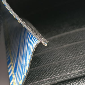 Pre-owned Louis Vuitton Twist chain wallet Blue × brown Epi leather shoulderbag | stylenewstar