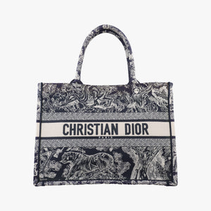 Pre-owned Christian Dior Book Tote Navy Jacquard handbag | stylenewstar