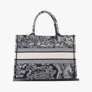 Pre-owned Christian Dior Book Tote Navy Jacquard handbag | stylenewstar