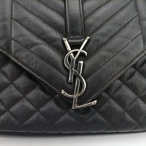 Pre-owned Yves Saint Laurent ENVELOPE Black Leather 428125 shoulderbag | stylenewstar
