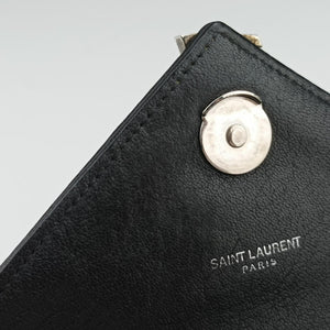 Pre-owned Yves Saint Laurent ENVELOPE Black Leather 428125 shoulderbag | stylenewstar