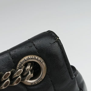 Pre-owned Yves Saint Laurent ENVELOPE Black Leather 428125 shoulderbag | stylenewstar