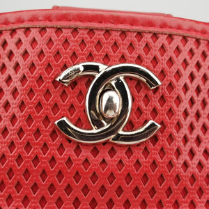 Vintage Chanel Up in the Air Perforated French Riviera Red Leather A67654 shoulderbag | stylenewstar