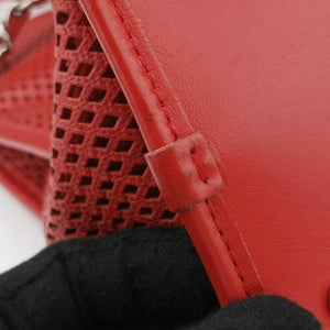 Vintage Chanel Up in the Air Perforated French Riviera Red Leather A67654 shoulderbag | stylenewstar