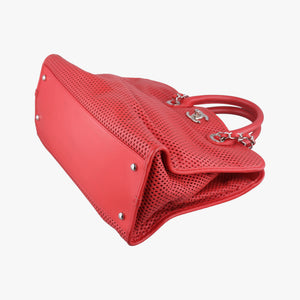 Vintage Chanel Up in the Air Perforated French Riviera Red Leather A67654 shoulderbag | stylenewstar