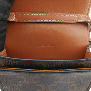 Pre-owned Celine Triomphe Brown PVC coated canvas shoulderbag | stylenewstar