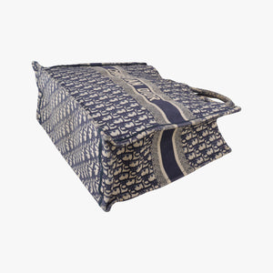 Pre-owned Christian Dior Book Tote Navy Jacquard handbag | stylenewstar