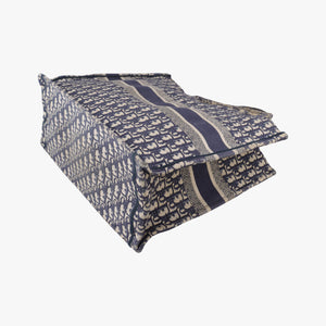 Pre-owned Christian Dior Book Tote Navy Jacquard handbag | stylenewstar