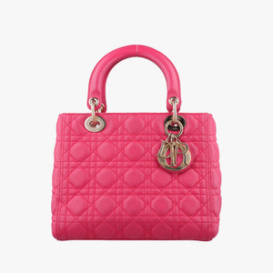 Secondhand Christian Dior Lady Dior Rose lambskin handbag | stylenewstar