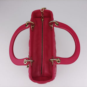 Secondhand Christian Dior Lady Dior Rose lambskin handbag | stylenewstar