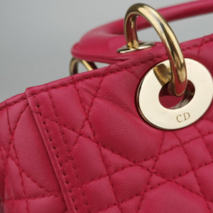 Secondhand Christian Dior Lady Dior Rose lambskin handbag | stylenewstar
