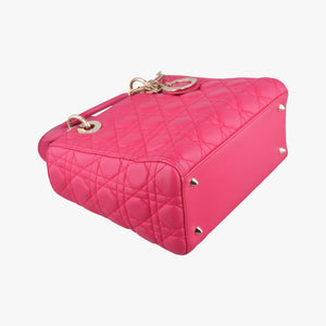 Secondhand Christian Dior Lady Dior Rose lambskin handbag | stylenewstar