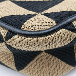 Pre-owned Prada Triangolo Triangle Beige Jacquard × Saffiano leather 1BC543 handbag | stylenewstar