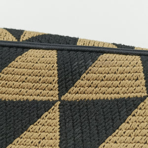 Pre-owned Prada Triangolo Triangle Beige Jacquard × Saffiano leather 1BC543 handbag | stylenewstar