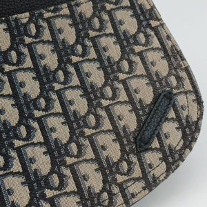 Pre-owned Christian Dior Saddle Pouch Navy×Black Jacquard shoulderbag | stylenewstar