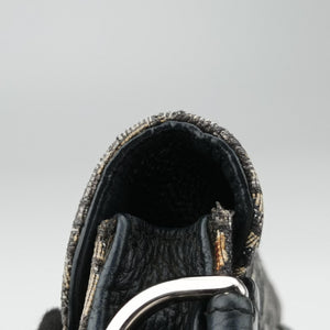 Pre-owned Christian Dior Saddle Pouch Navy×Black Jacquard shoulderbag | stylenewstar