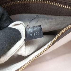 Pre-owned Gucci Jumbo GG Camel × Ebony GG Canvas × Leather 699130 shoulderbag | stylenewstar