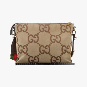 Pre-owned Gucci Jumbo GG Camel × Ebony GG Canvas × Leather 699130 shoulderbag | stylenewstar