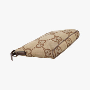 Pre-owned Gucci Jumbo GG Camel × Ebony GG Canvas × Leather 699130 shoulderbag | stylenewstar